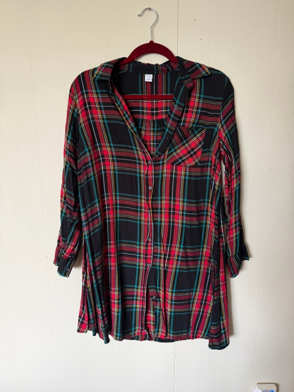 Old Navy Red and Black Plaid Mini Dress